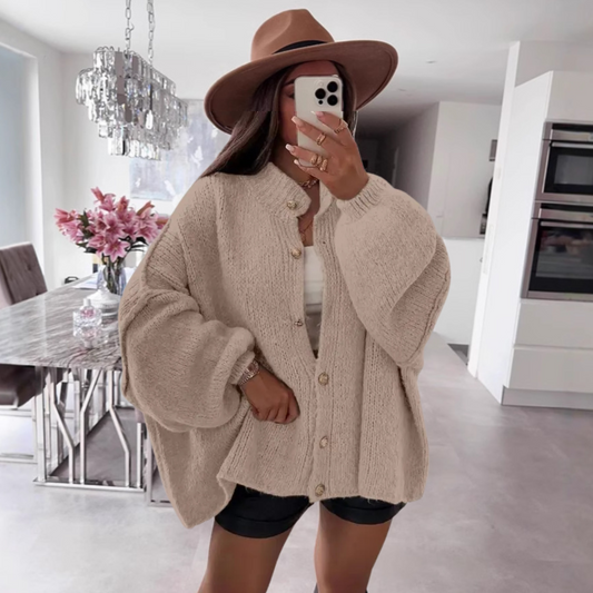 Vandana | Chaqueta de Punto Clásica con Botones y Manga Larga