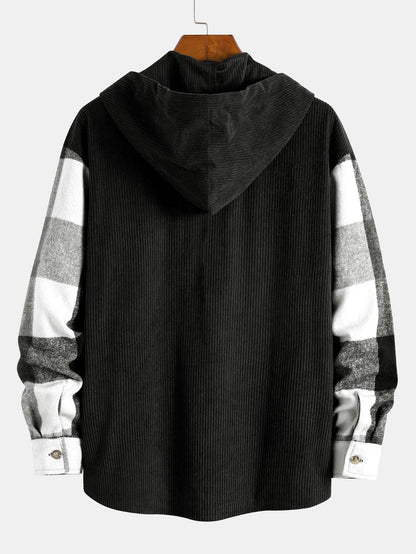 Sudadera con Capucha de Franela a Cuadros