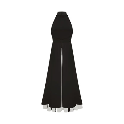 Inés | Vestido Largo de Capas con Cuello Halter