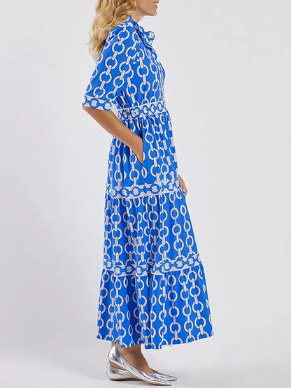 Alyana | Vestido Midi con Patrón de Cadena
