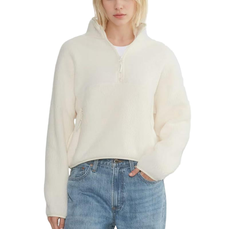 Alice | Pullover Cropped de Polar con Media Cremallera
