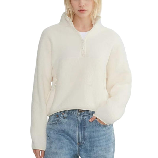 Alice | Pullover Cropped de Polar con Media Cremallera