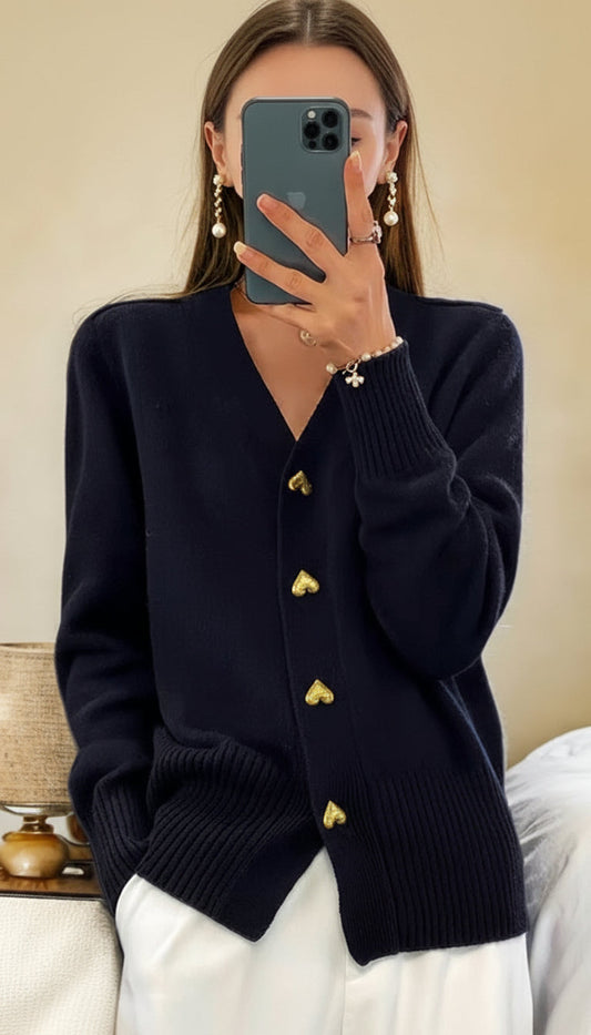 Paris | Cárdigan Romántico con Botones Corazón