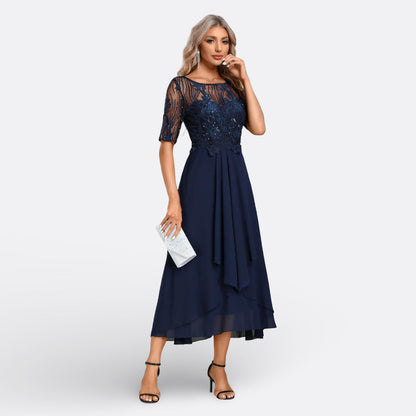Mariana | Vestido de Encaje con Mangas Cortas