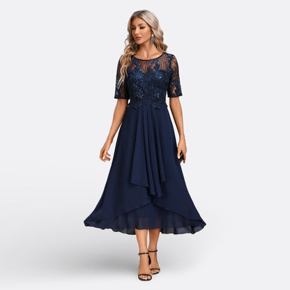 Mariana | Vestido de Encaje con Mangas Cortas