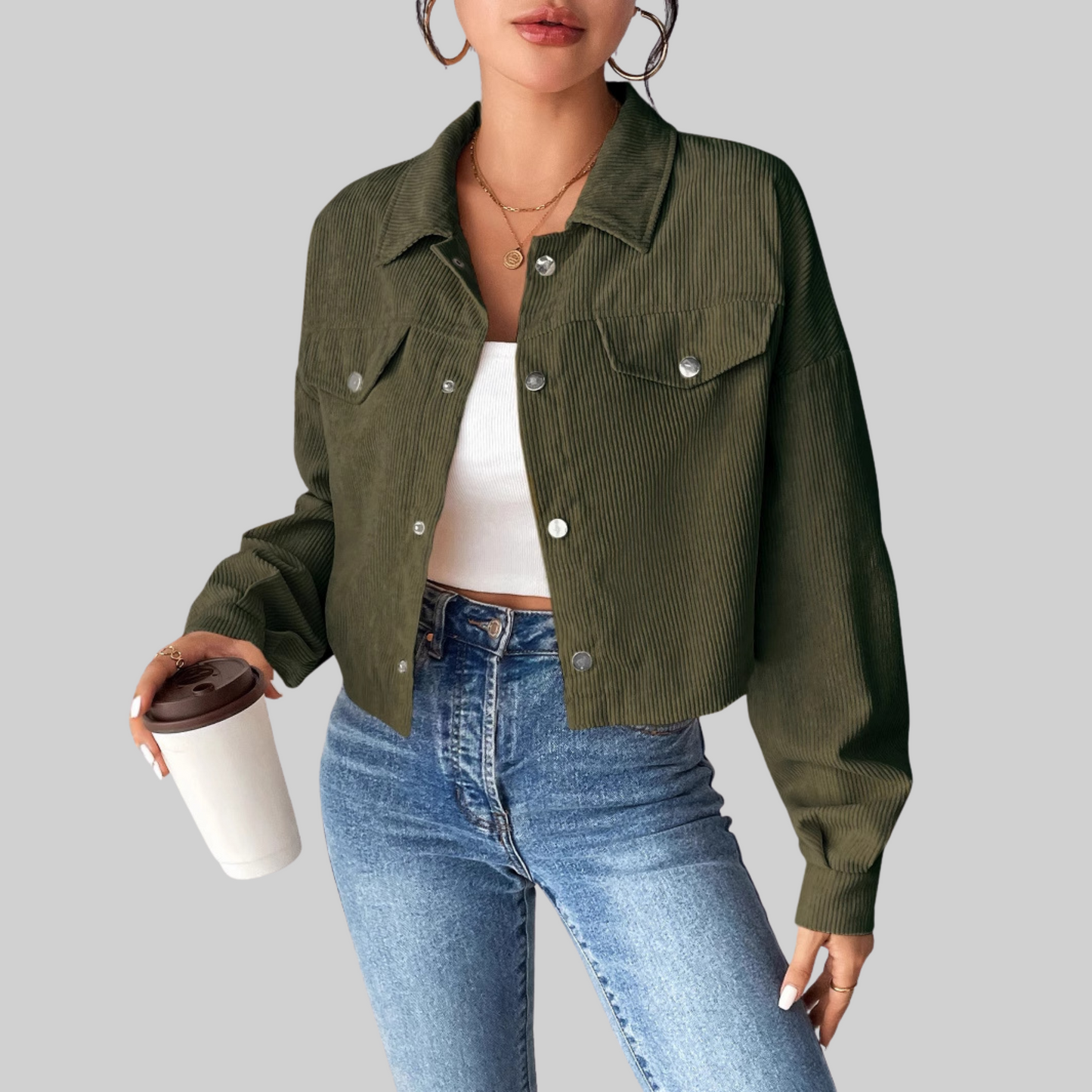 Estrella | Chaqueta Cuello Botones Frontal Clásica