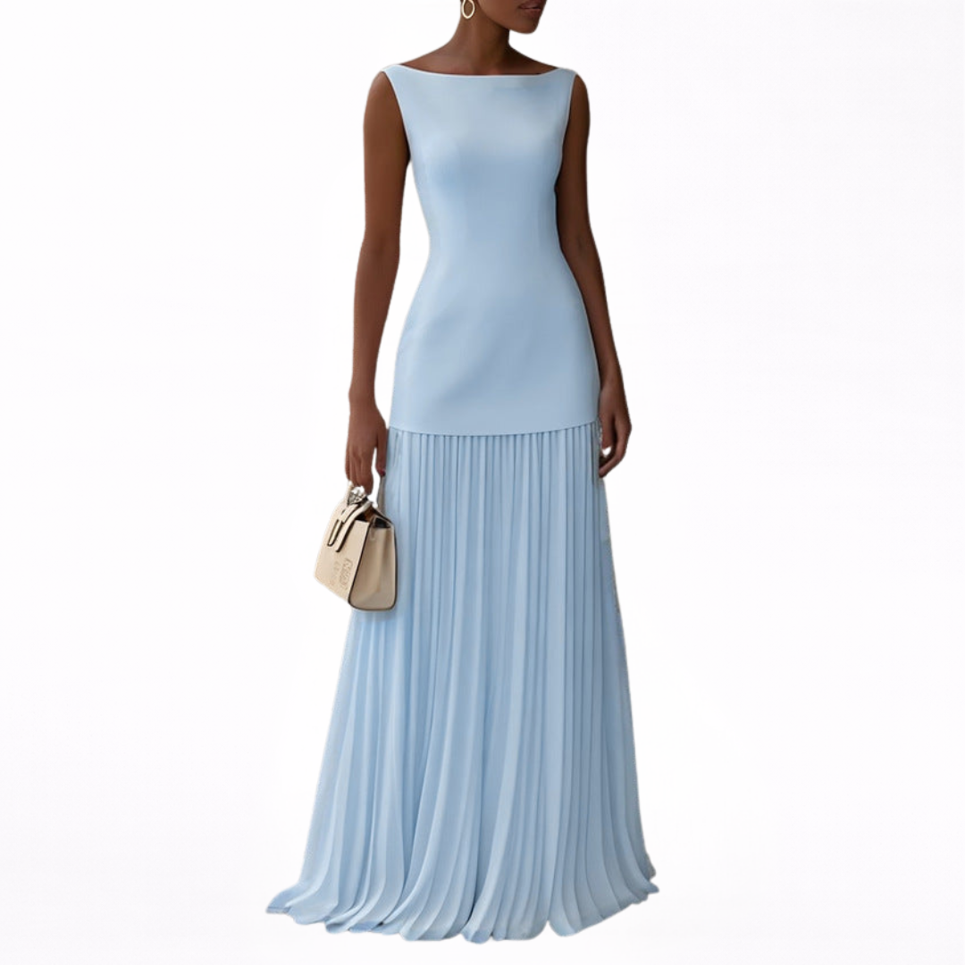 Celeste | Maxi Vestido Plisado