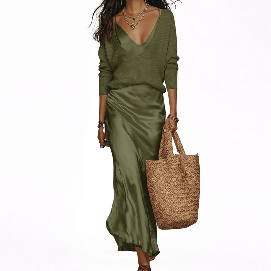 Elena | Vestido Midi Satinado