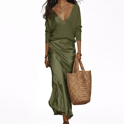 Elena | Vestido Midi Satinado