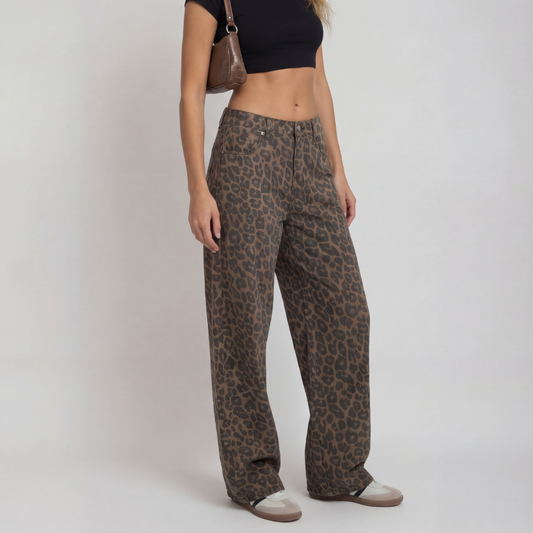 Penelope | Pantalón Palazzo Leopardo Talle Alto