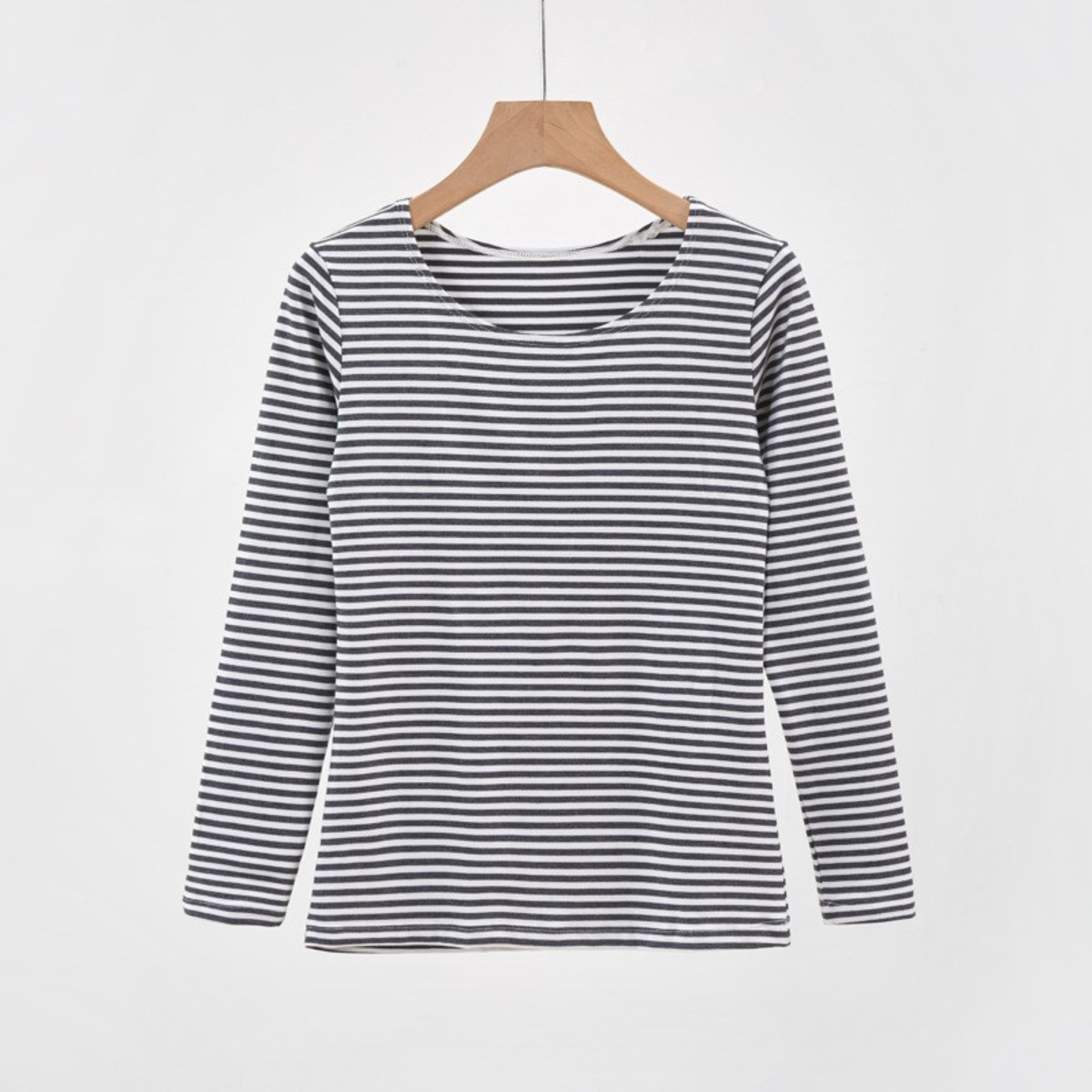 Evanthia | Camiseta Casual de Rayas Ajustada de Manga Larga