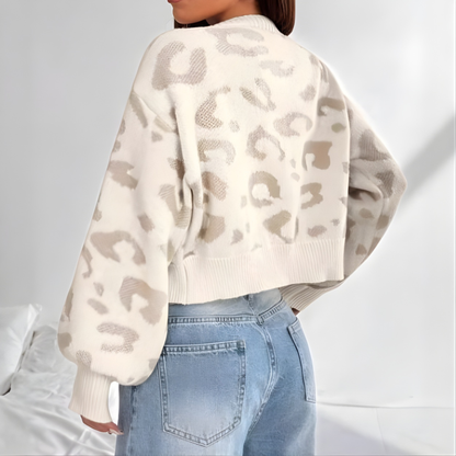 Avia | Cárdigan con Estampado Leopardo y Mangas Farol