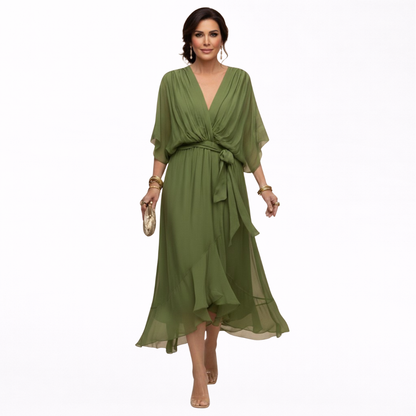Mónica | Vestido de Chiffon con Escote en V