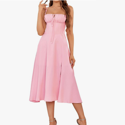 Ariellou | Vestido Midi Escote Cuadrado