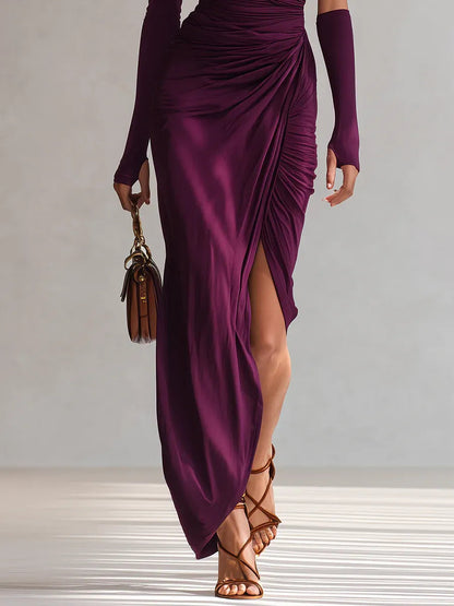 Rosalia | Vestido Maxi Violeta de Un Hombro