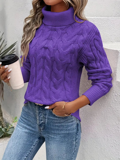 Maika | Jersey de Cuello Alto de Punto Trenzado