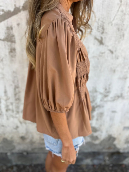Eliza | Blusa Plisada Botones