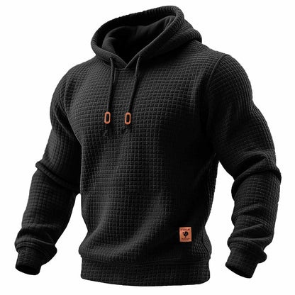 Anthony | Sudadera de manga larga con capucha acolchada waffle
