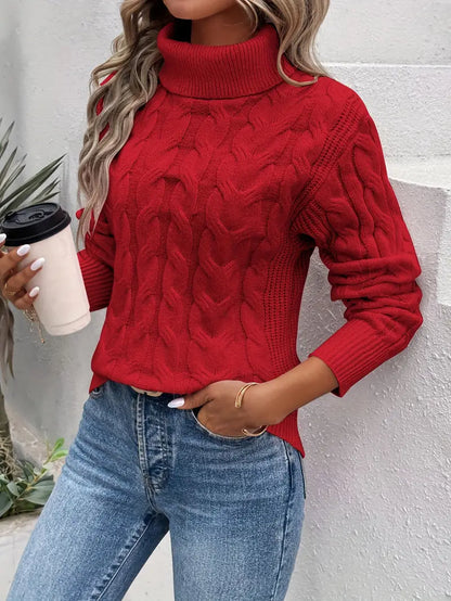 Maika | Jersey de Cuello Alto de Punto Trenzado