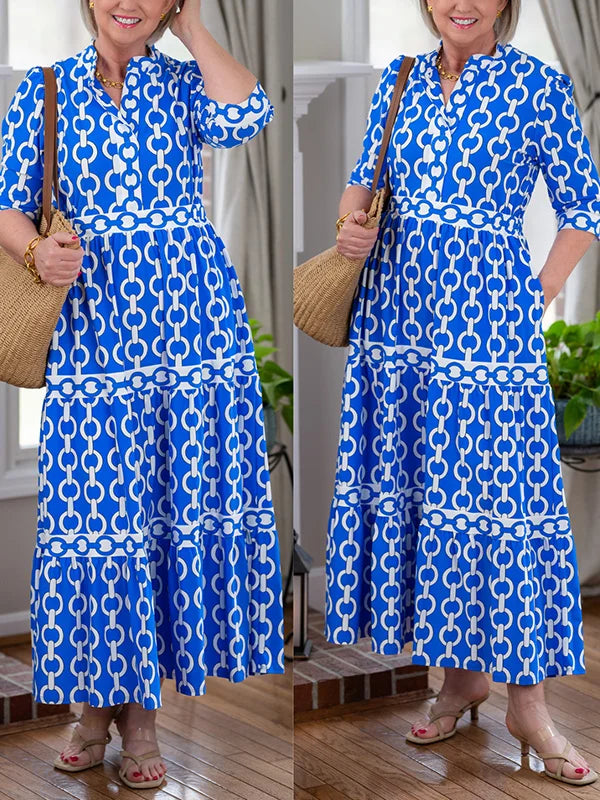 Alyana | Vestido Midi con Patrón de Cadena