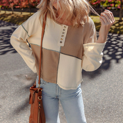Almée | Jersey Patchwork con Cuello Redondo