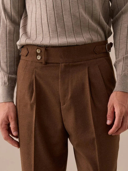 Napoli | Pantalón de Cintura Alta con Doble Pliegue