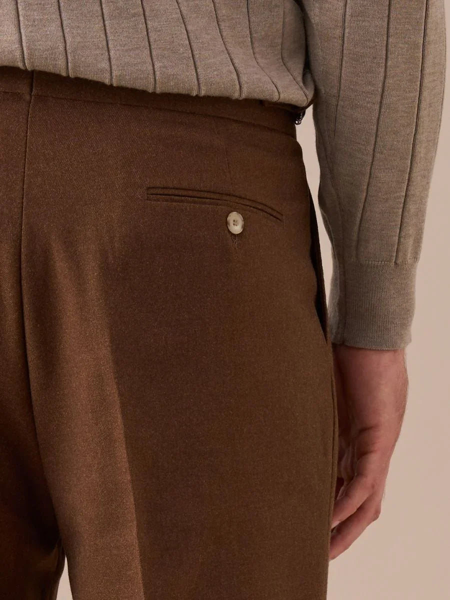 Napoli | Pantalón de Cintura Alta con Doble Pliegue