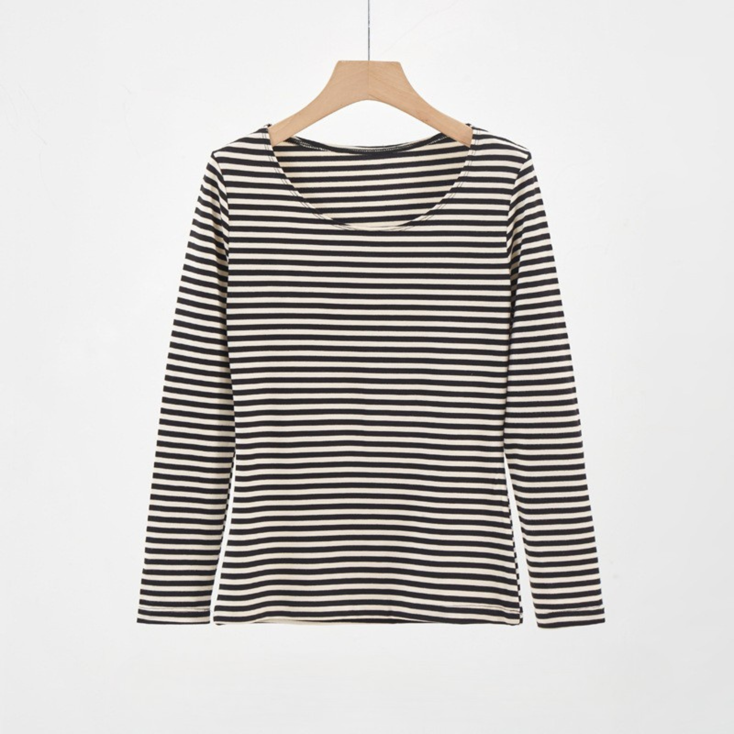 Evanthia | Camiseta Casual de Rayas Ajustada de Manga Larga