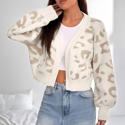 Avia | Cárdigan con Estampado Leopardo y Mangas Farol