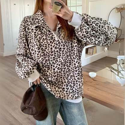 Mindi | Sudadera Acogedora con Estampado de Leopardo