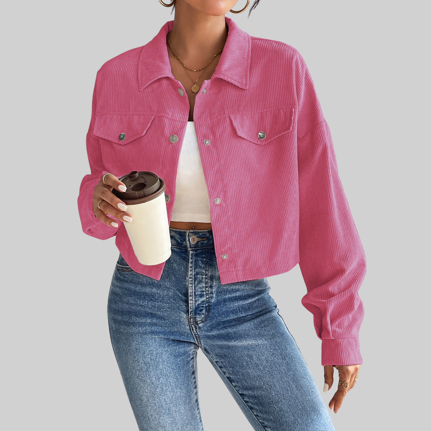 Estrella | Chaqueta Cuello Botones Frontal Clásica