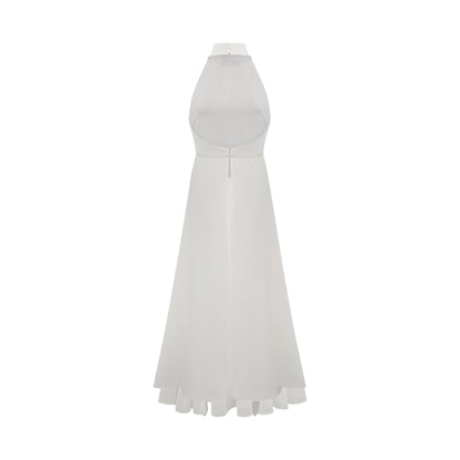 Inés | Vestido Largo de Capas con Cuello Halter