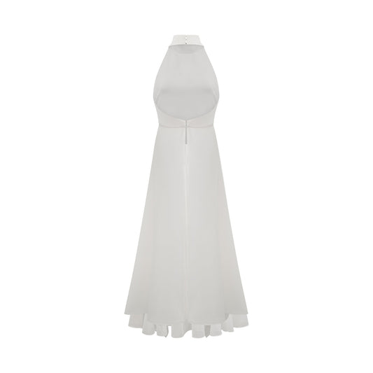 Inés | Vestido Largo de Capas con Cuello Halter