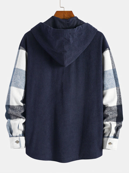 Sudadera con Capucha de Franela a Cuadros