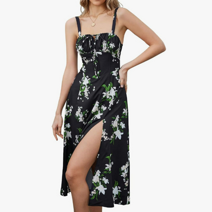 Ariellou | Vestido Midi Escote Cuadrado