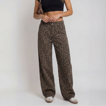 Penelope | Pantalón Palazzo Leopardo Talle Alto