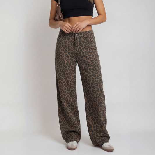 Penelope | Pantalón Palazzo Leopardo Talle Alto