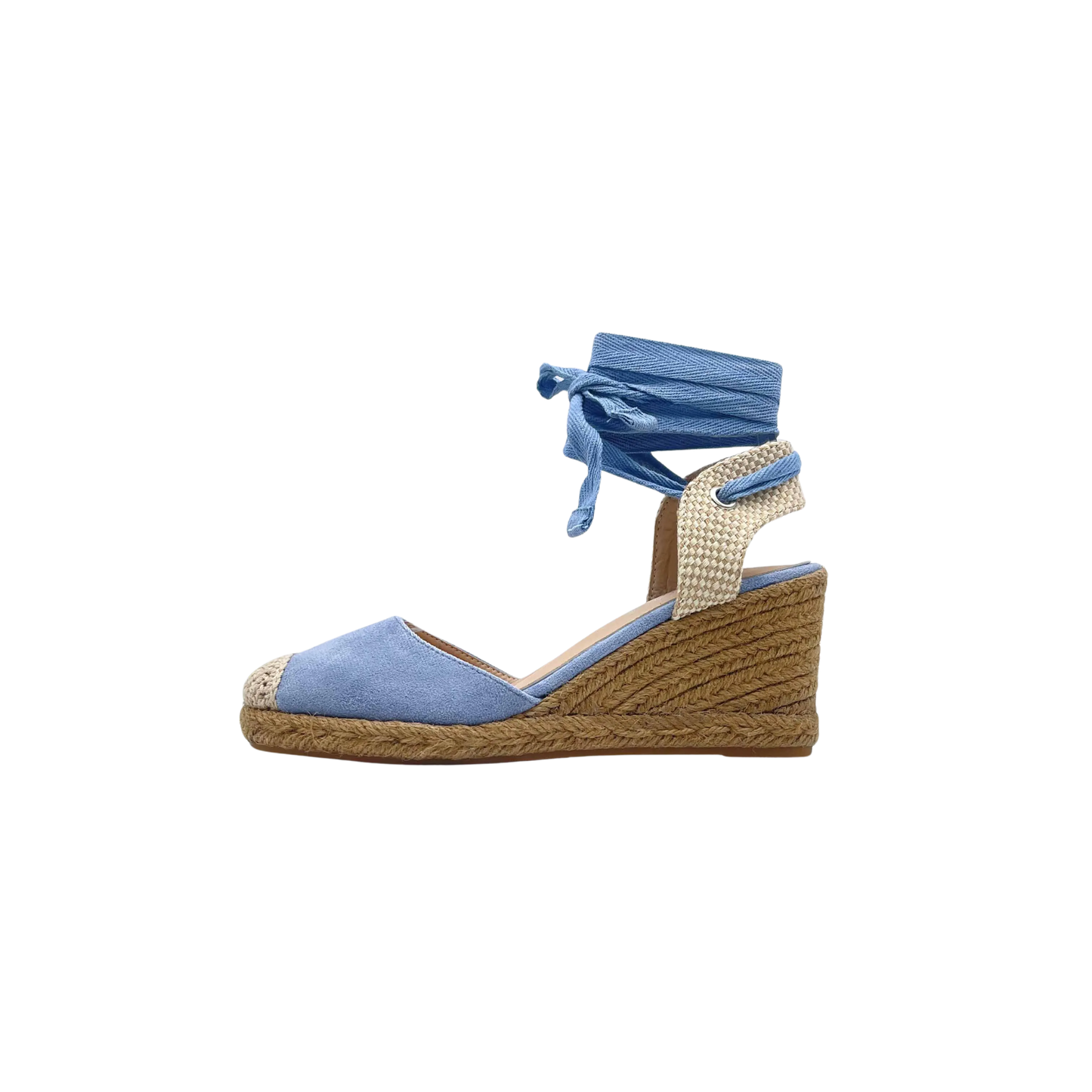 Encarna | Sandalia de Antelina con Lazo y Plataforma de Yute