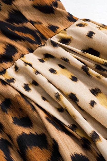 Bianca | Vestido Midi Audaz con Estampado de Leopardo