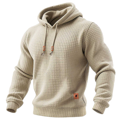 Anthony | Sudadera de manga larga con capucha acolchada waffle