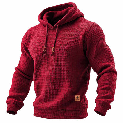 Anthony | Sudadera de manga larga con capucha acolchada waffle