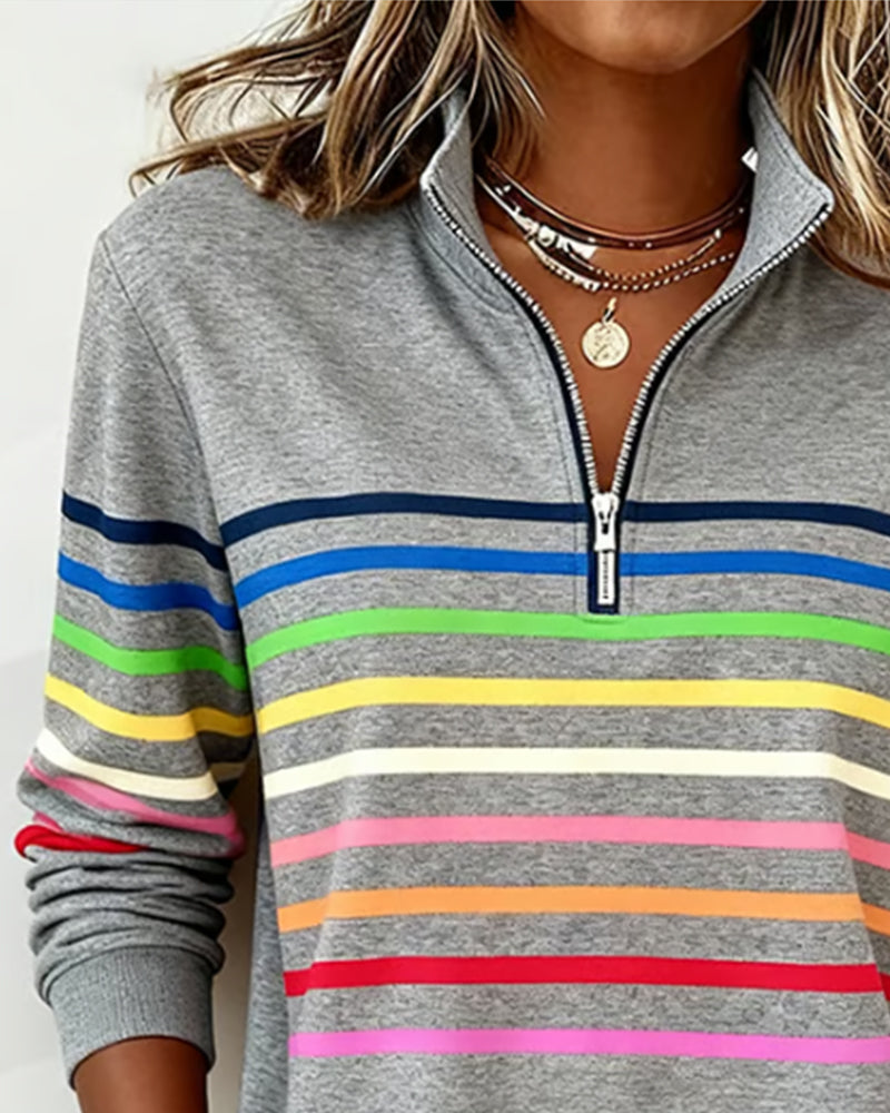 Marie | Jersey Casual con Rayas Coloridas