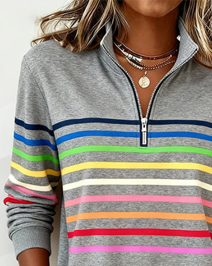 Marie | Jersey Casual con Rayas Coloridas