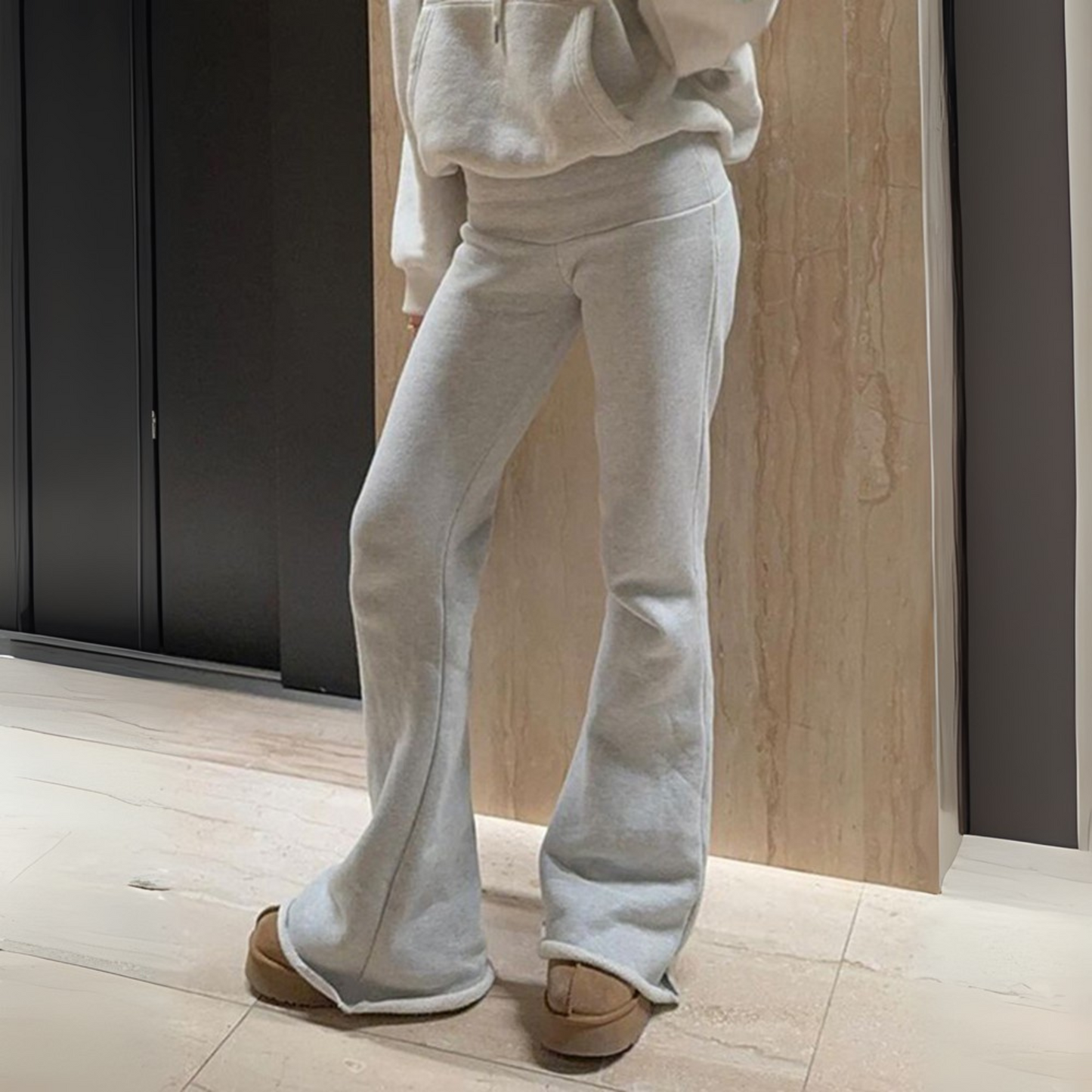 Sandok | Pantalones Casuales de Pierna Recta con Cordón