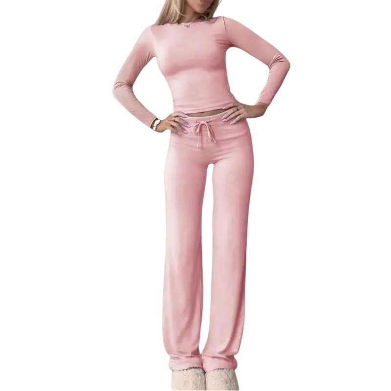 Cecily | Conjunto de Camiseta Corta de Manga Larga y Pantalones