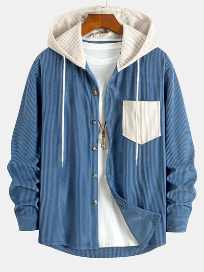 Sudadera con Capucha de Pana de Contraste