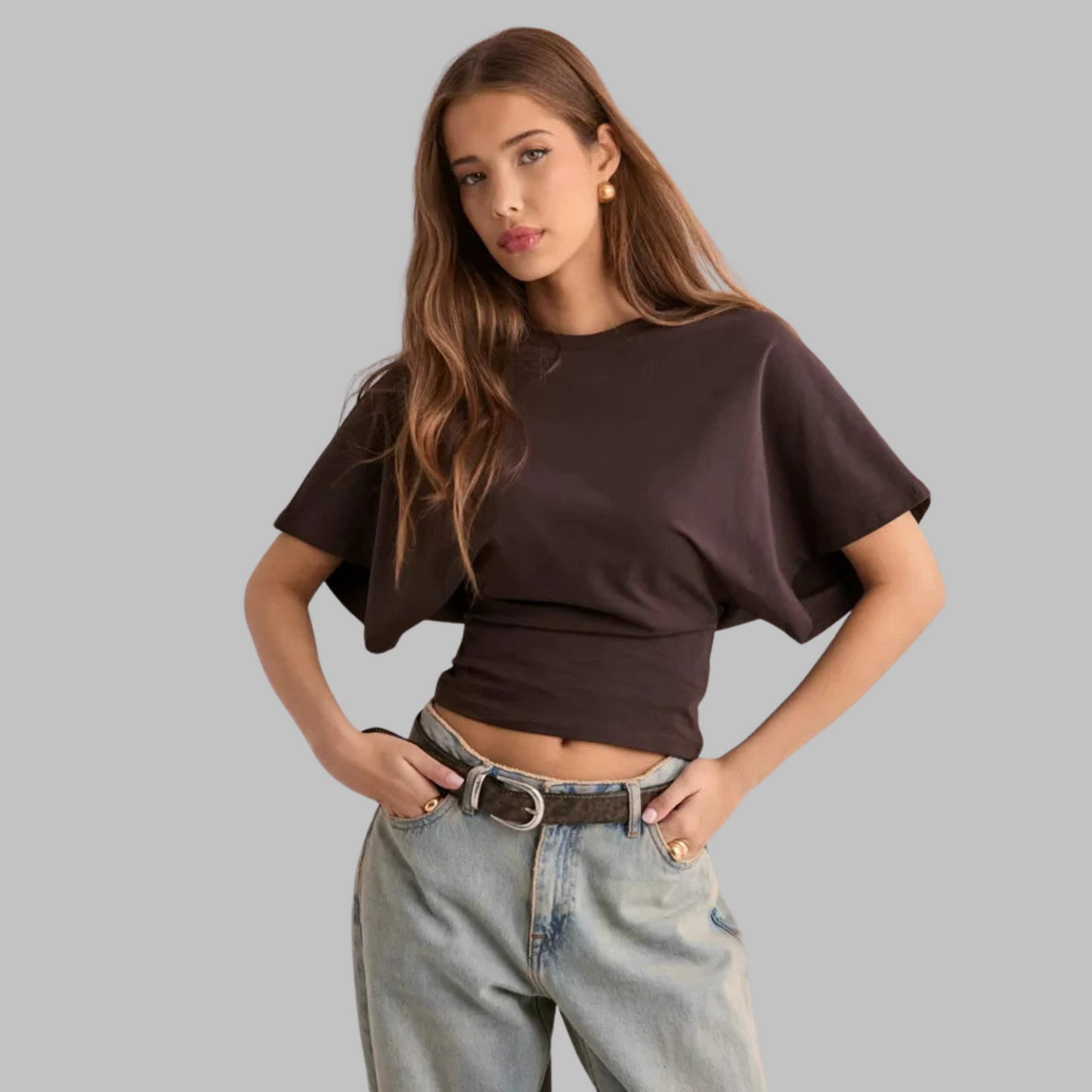 Razi | Camiseta Casual Ajustada de Media Manga con Cuello Redondo