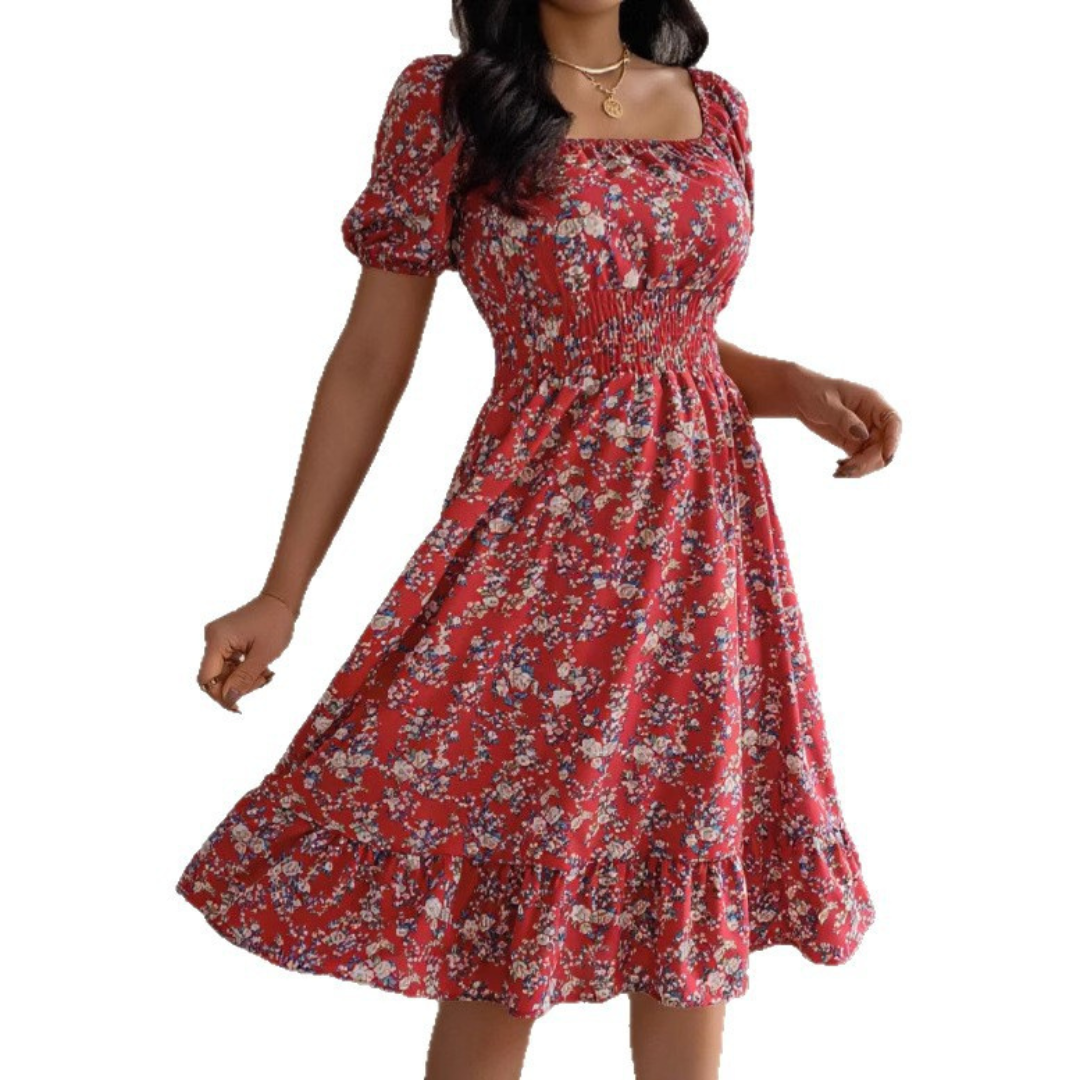 Hiraya | Vestido Verano Escote Cuadrado Volantes