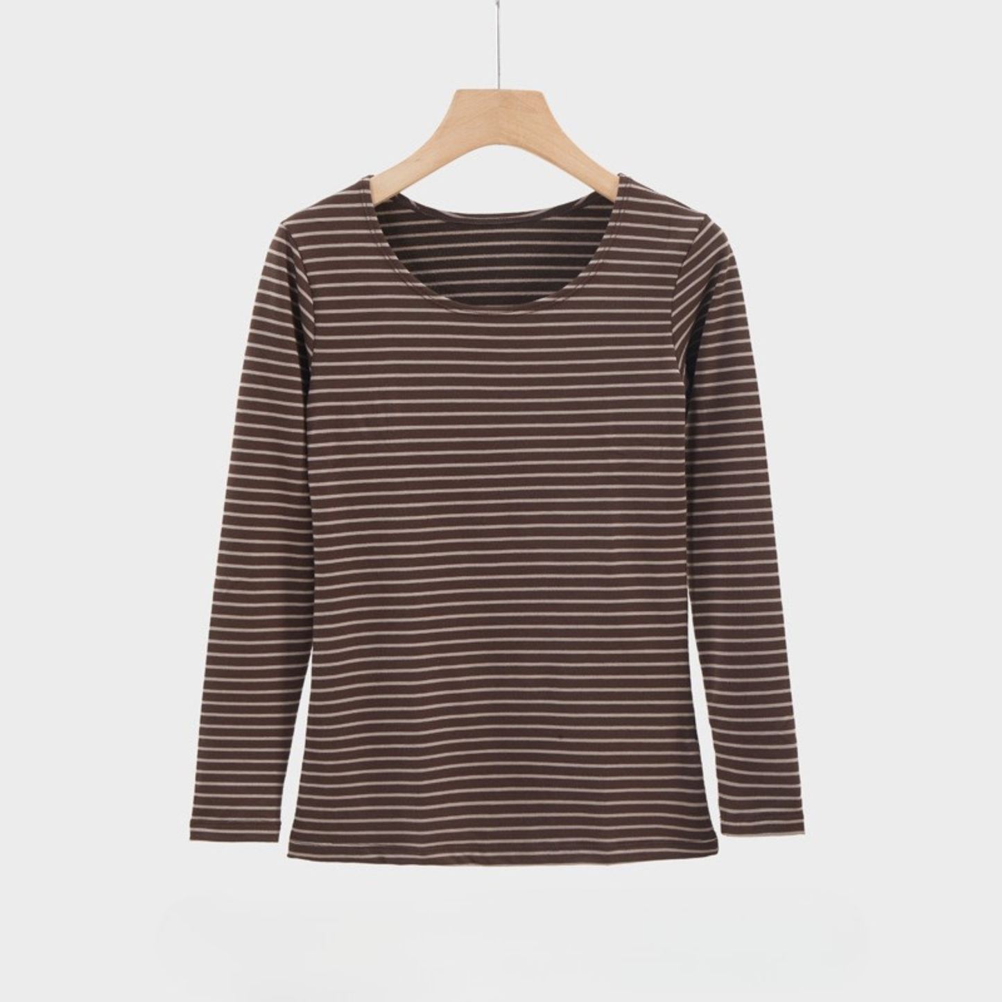 Evanthia | Camiseta Casual de Rayas Ajustada de Manga Larga