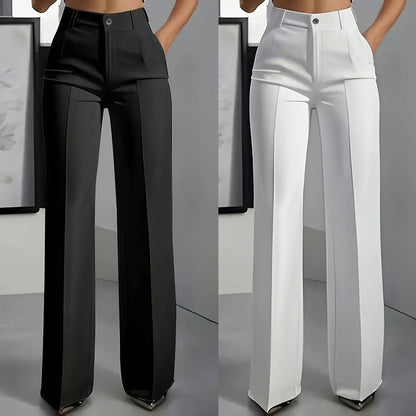 Victoria | Pantalones Traje Cintura Alta Pierna Recta
